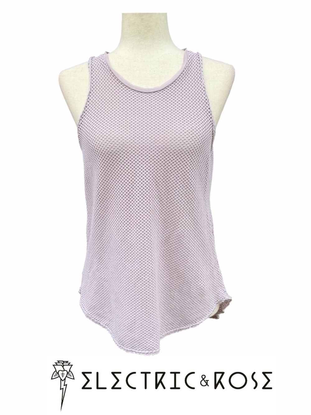 Electric & Rose Anthro Lilac Mesh open weave Racerback sleeveless tank top s